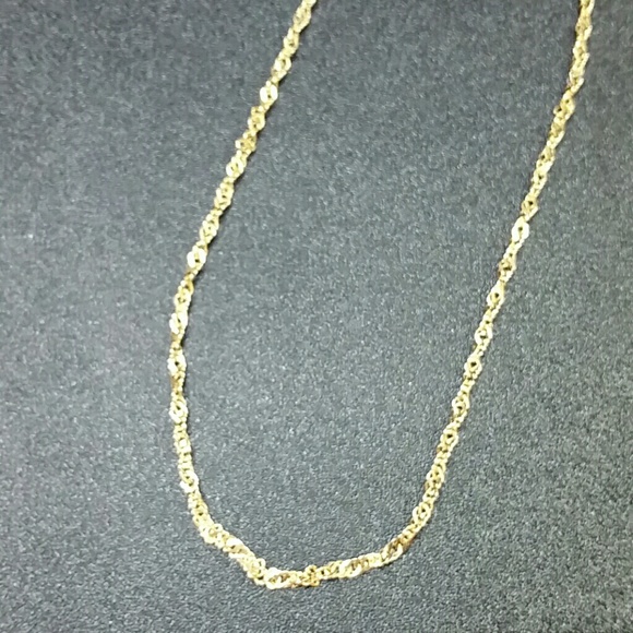 14k Gold Sparkle link Necklace 18"