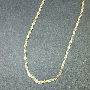 14k Gold Sparkle link Necklace 18"