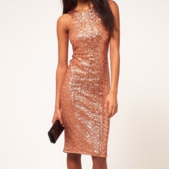 TFNC LONDON Cut Out Racer Sequin Midi Dress