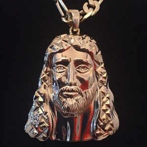 14k gold plated Jesus face