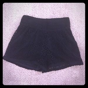 Black Crocheted Short