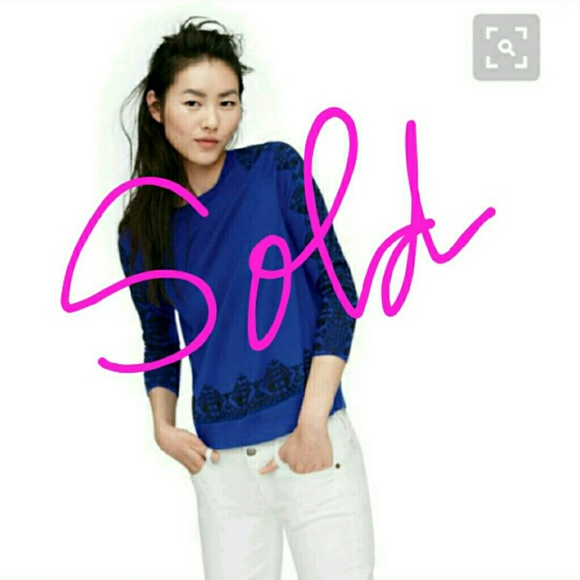J.CREW MERINO EMBROIDERED-LACE SWEATER 07397 - Picture 1 of 4