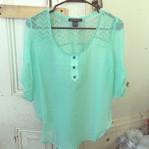 Aqua blouse top