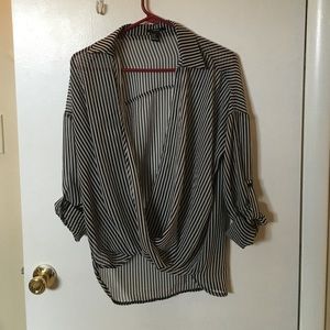 Black and white crisscross top