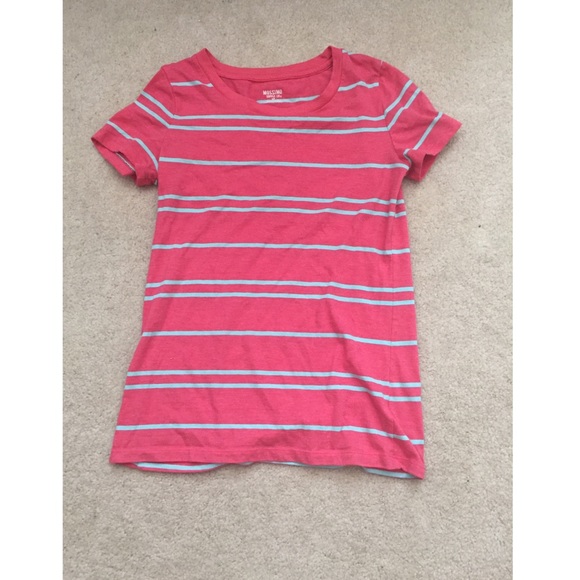 Pink striped scoop neck Tee
