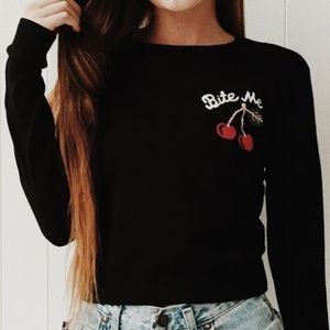 Brandy Melville Bite Me Cherry Sweater
