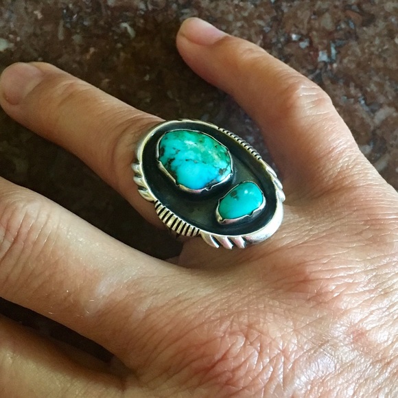NAVAJO RING vintage sterling turquoise ✨🌵✨ - Picture 2 of 4