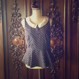 Bunny print peplum top