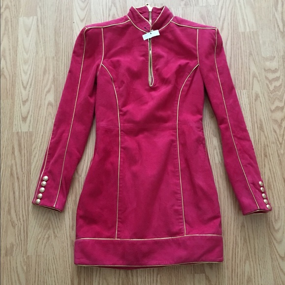 100% authentic balmain suede dress