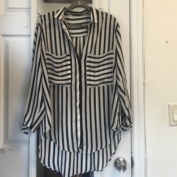 Striped, slightly sheer Zara blouse!