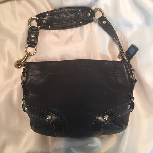 Coach black mini hobo bag