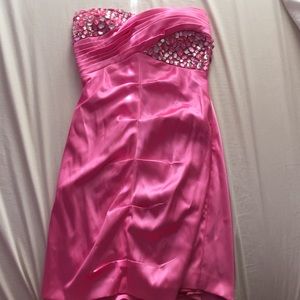 bright pink mini dress