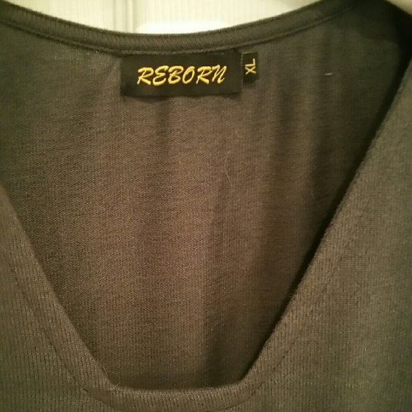 NWT Charcoal Empire Waisted Long Slit Tunic/Dress - Picture 2 of 4