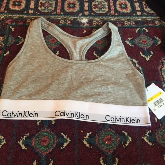 CALVIN KLEIN SPORTS BRA GRAY SIZE MEDIUM