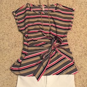 Banana Republic top with tie waste