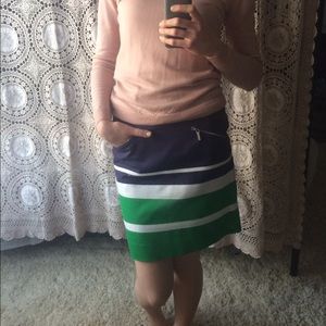 Anne Klein / Colorblock skirt w/ pockets