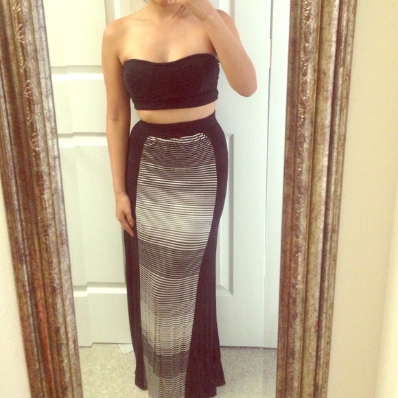 Black and Tan Maxi Skirt XS