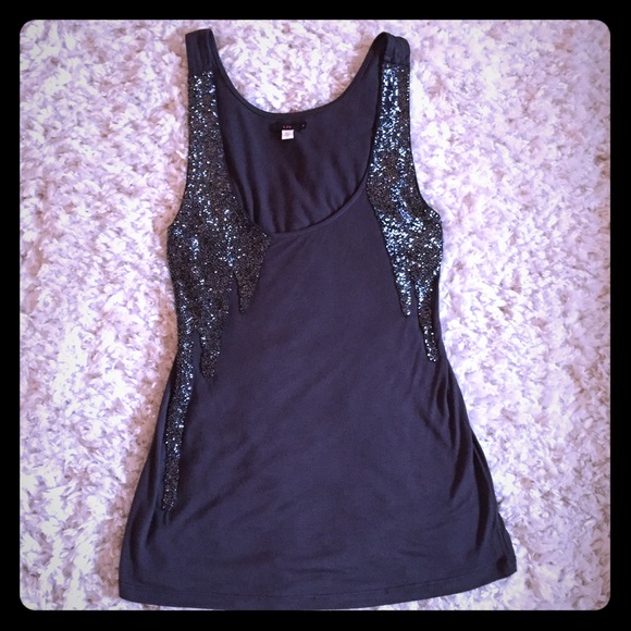 LUX bugle beaded tank tunic