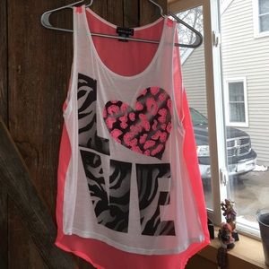 Wet seal tank top. Size XS. Super cute. Sheer back
