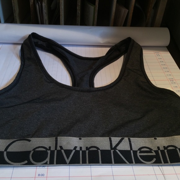 CALVIN KLEIN SPORTS BRA BLACK & GRAY SIZE SMALL