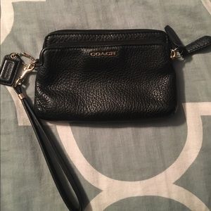 Authentic Coach double zip wristlet
