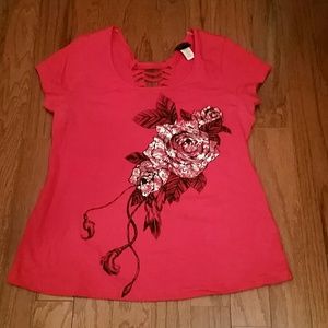 Torrid red open back type tee