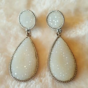 White Teardrop Earrings