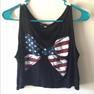 American Flag Bow Crop Top