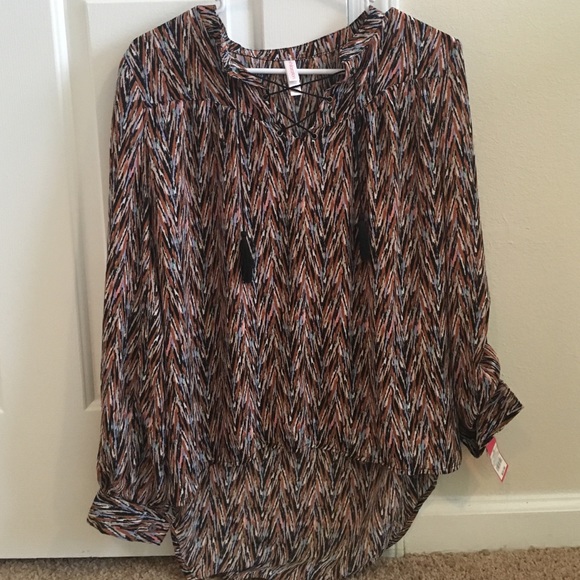 NWT xhilaration lace up blouse
