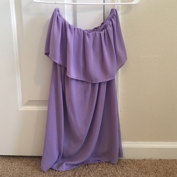 Purple strapless sundress