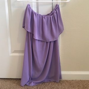Purple strapless sundress
