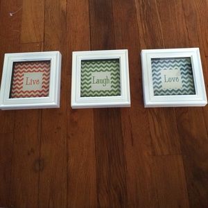 live, laugh, love wall hangings