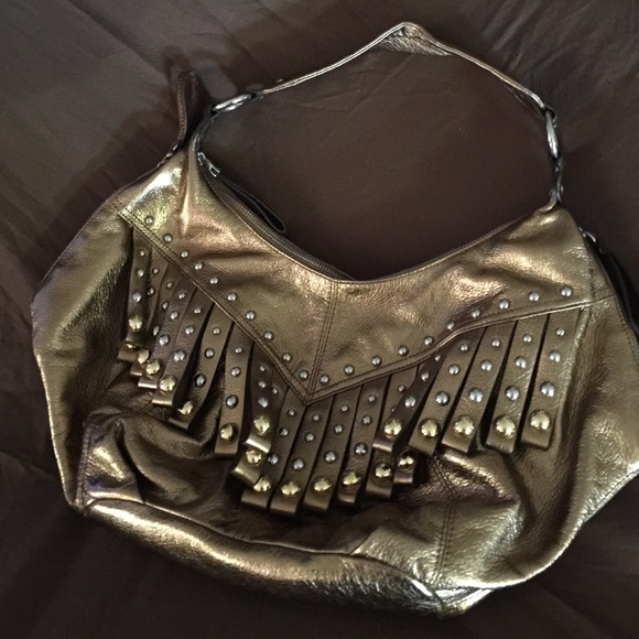 💕REDUCED💕B makowsky gold purse fringe detail
