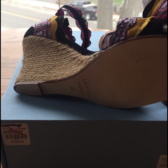 NIB LANVIN PARIS Multicolor Wedges sz 40 - Picture 4 of 4