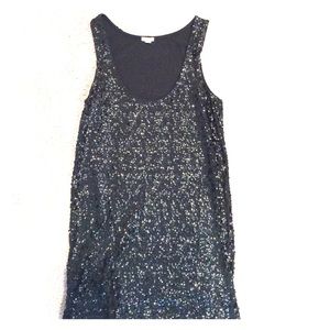 Xs jcrew sequined black tank top