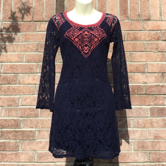 Flying Tomato navy lace dress sz:XS
