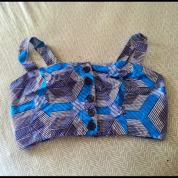 Patterned crop top, handmade in Ghana