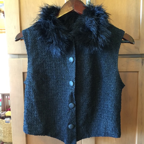 Amazing vintage fur collar vest - Picture 5 of 8