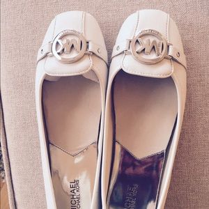 Never been worn!! Michael kors white flats