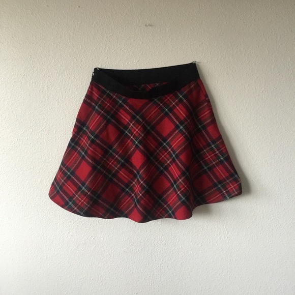 Plaid circle skirt