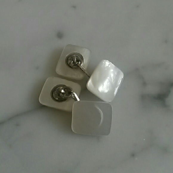 Sterling and abalone cuff links