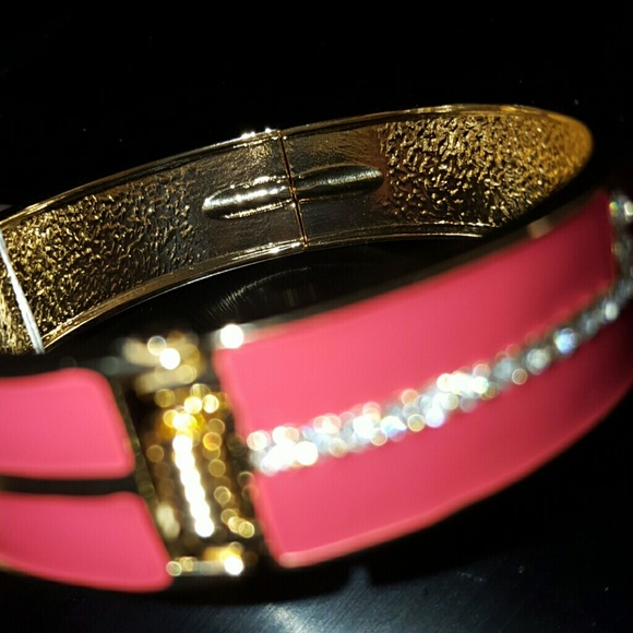 Bangle Bright Pink & Gold Boutique Style - Picture 2 of 4