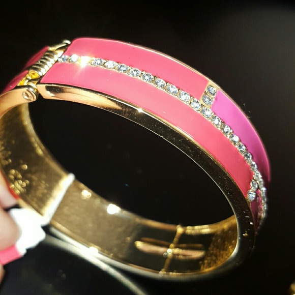 Bangle Bright Pink & Gold Boutique Style - Picture 3 of 4