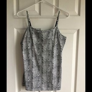 Express black and white animal print tank
