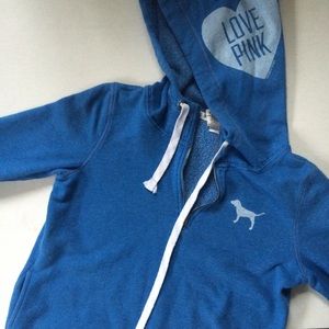 VICTORIAS SECRET PINK QUARTER ZIP UP HOODIE (XS)