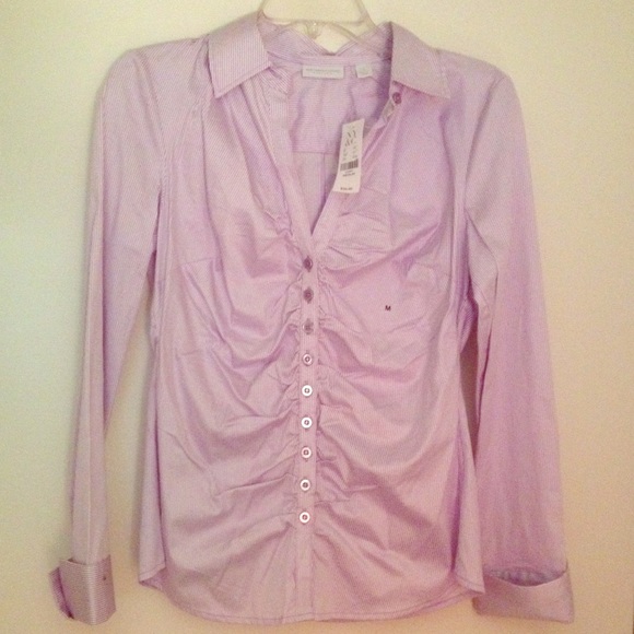 NY&Co. Ruched button down shirt