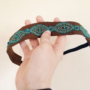 Blue Bead Headband