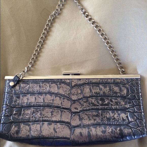 Dooney and Burke crocodile leather clutch w/chain
