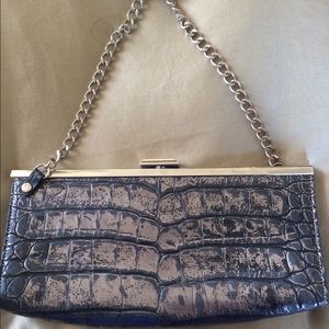 Dooney and Burke crocodile leather clutch w/chain