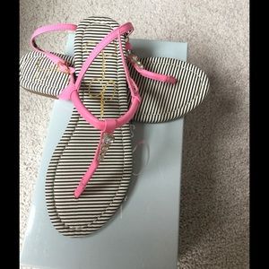 Jessica Simpson pink jeweled flat sandals